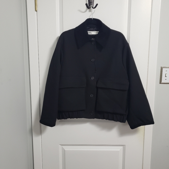 ZARA Black Bomber Jacket - Picture 8 of 15